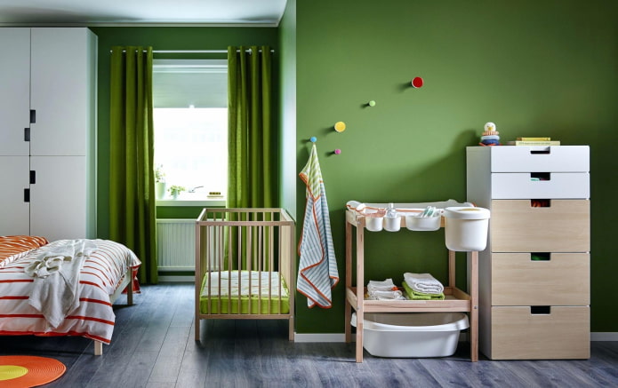 arrangement af møbler i det indre af soveværelset børnehave