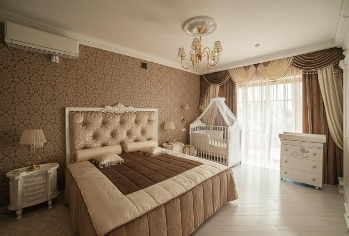родителска зона в спалнята, комбинирана с детската стая