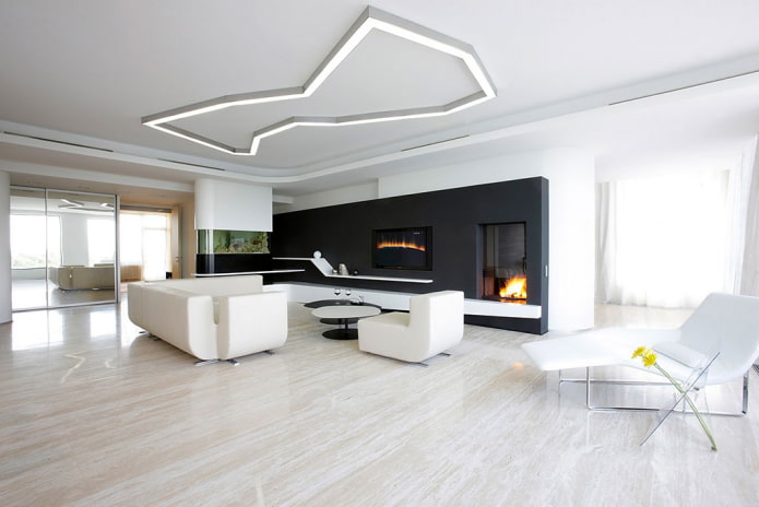 minimalist living room in the interior of the house