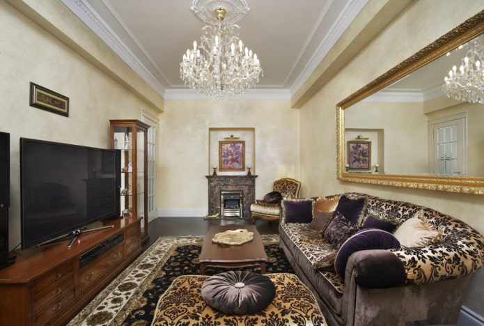 klasický styl designu obývacího pokoje