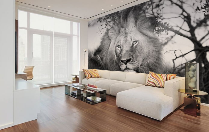 peinture murale lion