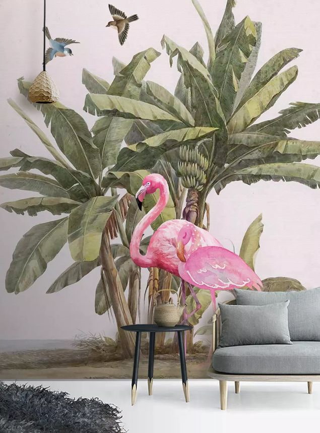 Flamingo ile duvar resmi