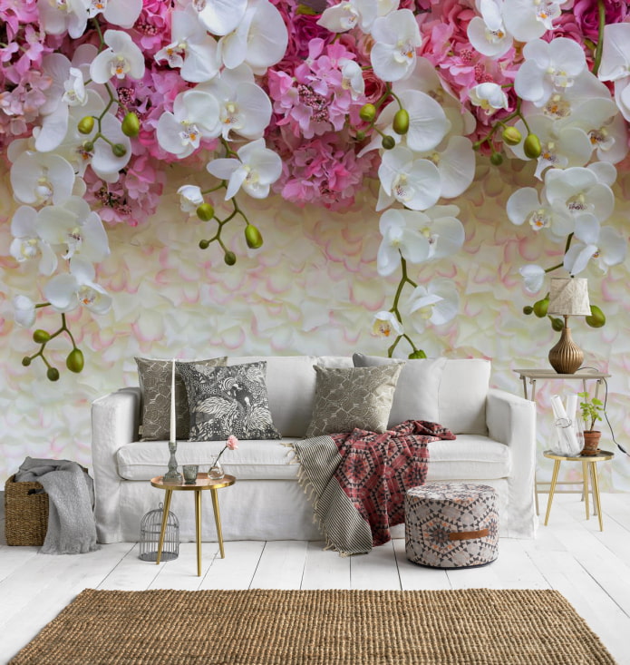 photo wallpaper with flowers