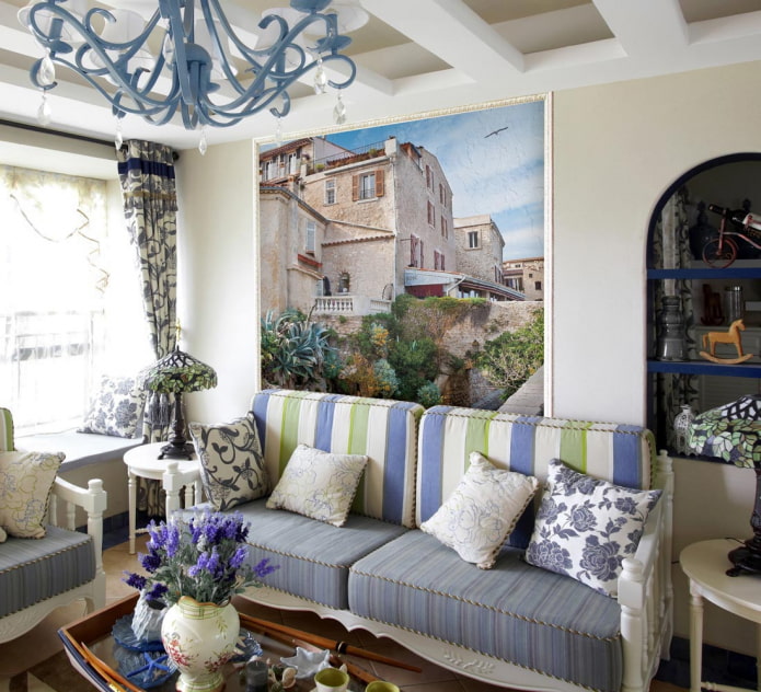 Adesivo de Parede sala de estar estilo Provence