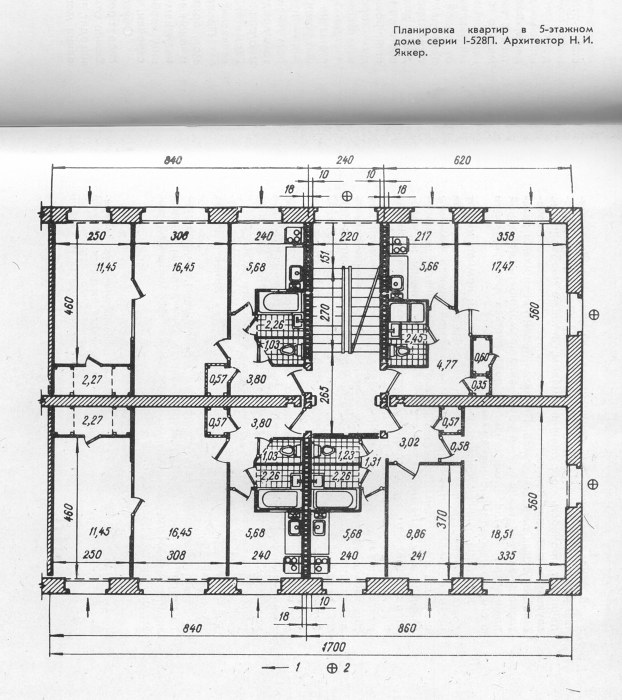 plan piętra serii Chruszczow 528