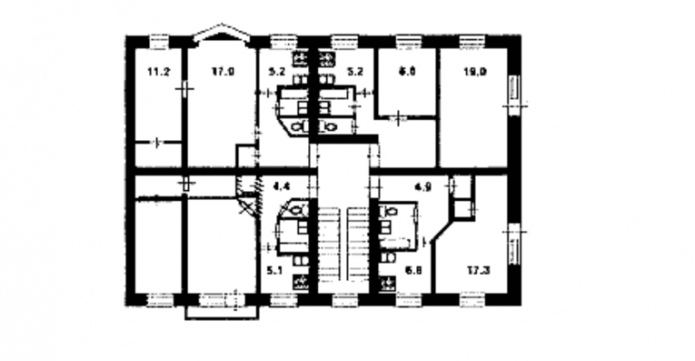 „Chruščiovo 528“ serijos grindų planas