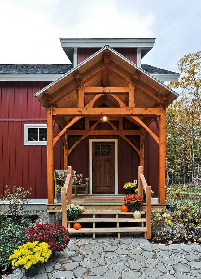 maison avec porche en bois