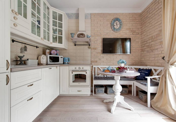 brickwork in the kitchen in the style of provence