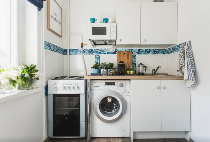 6 bucătărie pătrată cu mașină de spălat