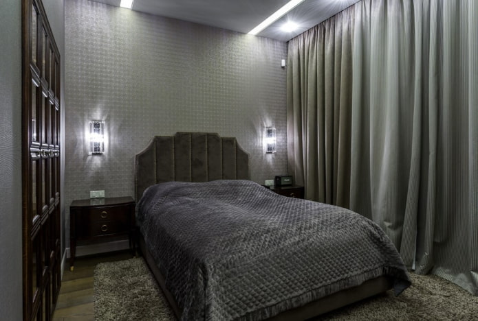 interior design camera da letto grigio