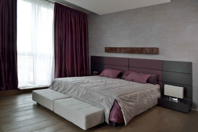 sivi dizajn interijera spavaće sobe