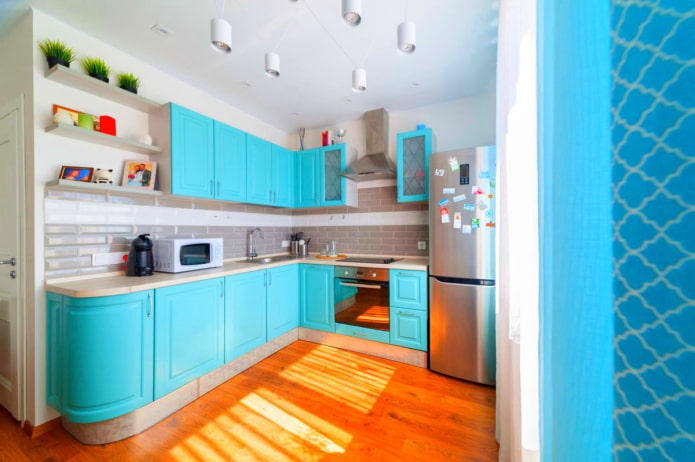 turquoise kitchen floor