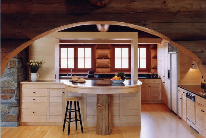 arkas dizains virtuves interjerā