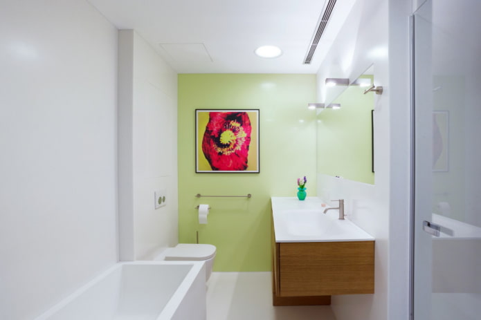 décoration et éclairage minimaliste dans la salle de bain