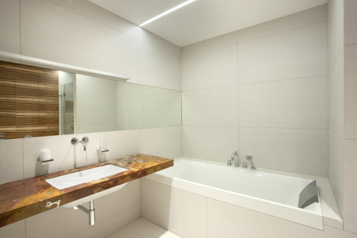 instalații în baie în stilul minimalismului