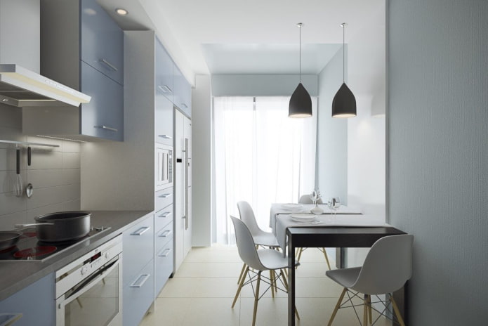 minimalistiskt kök med 10 kvadratmeter