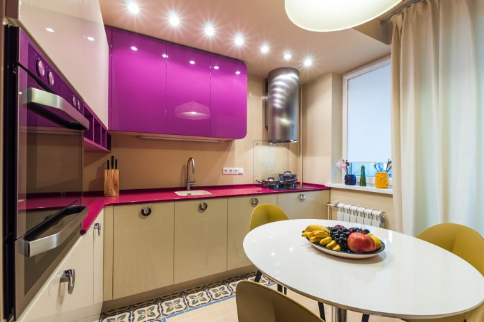 bảng màu của nội thất nhà bếp với diện tích 10 mét vuông
