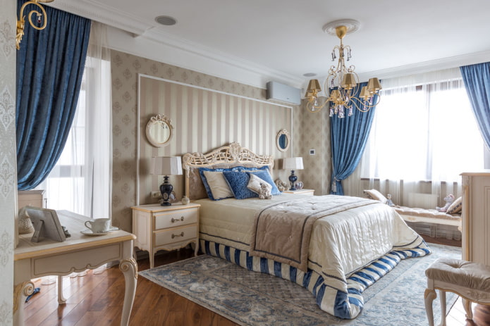 färgning av sovrummet i klassisk stil