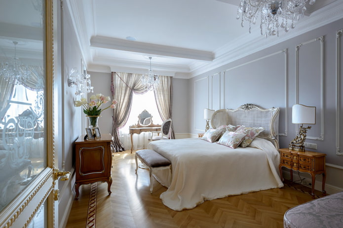 dekoracja sypialni w stylu klasycznym