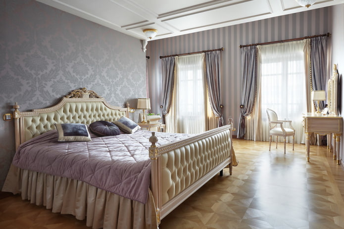 coloring of the bedroom in a classic style