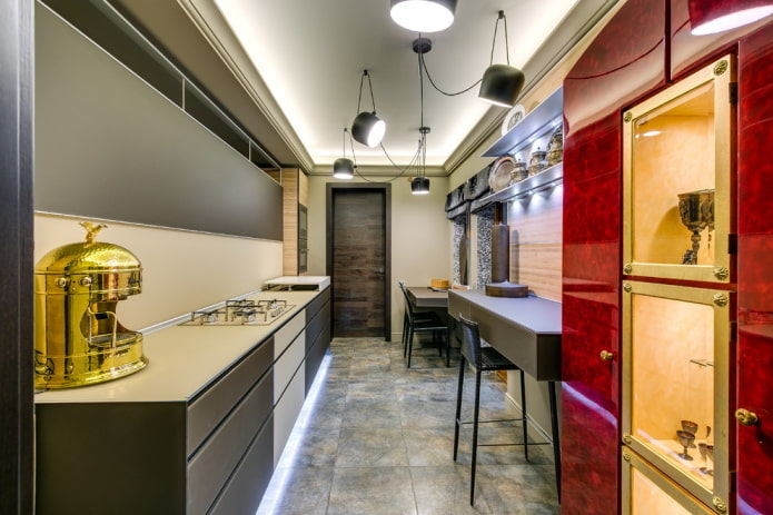 rectangular kitchen