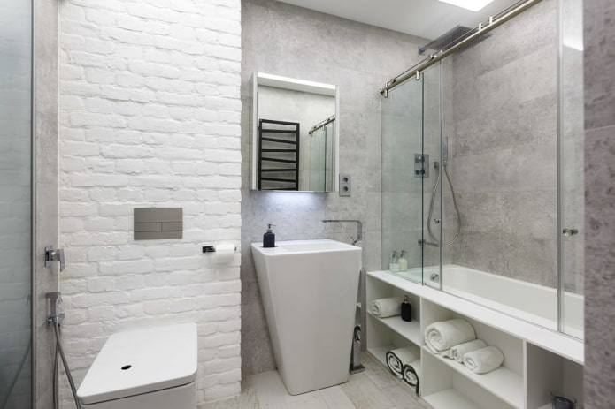 white and gray bathroom
