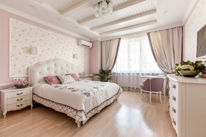 white ceiling in the bedroom