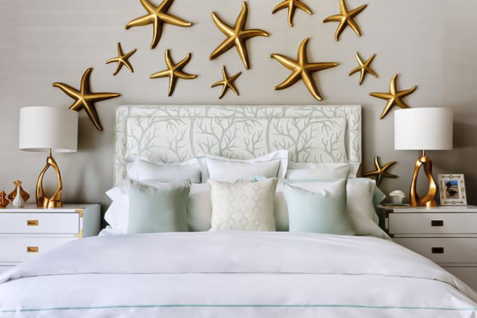 golden starfish on the wall