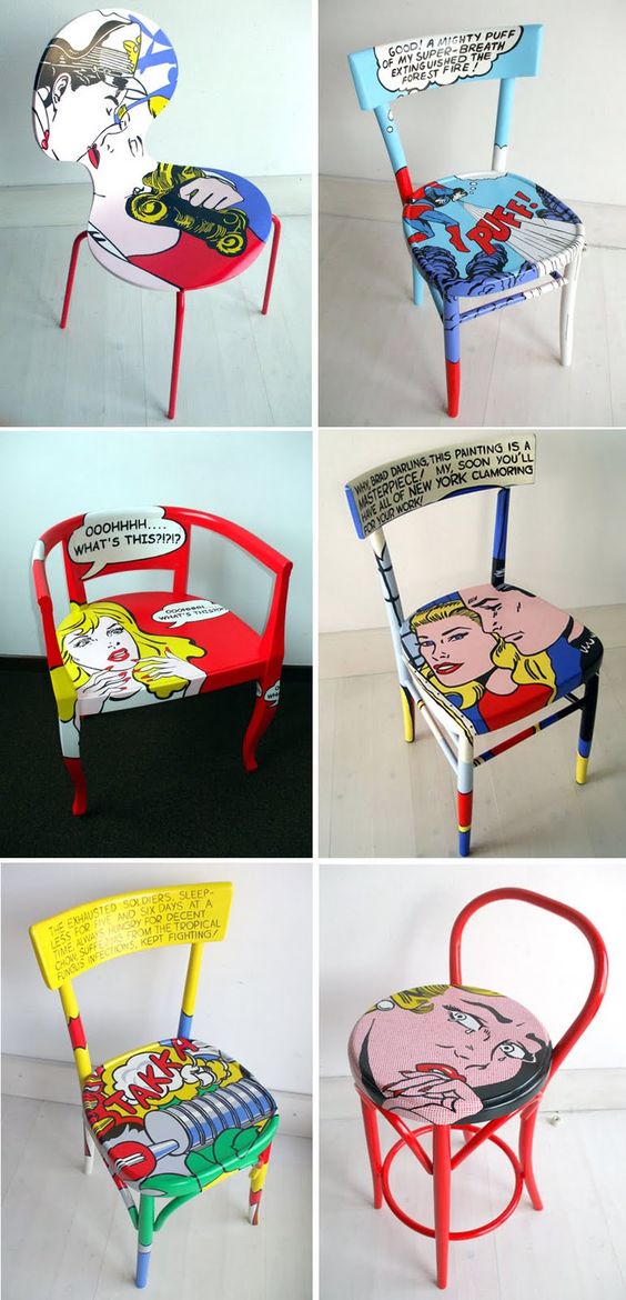 sillas de arte pop