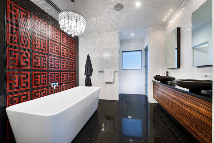 glossy tiles in the bathroom