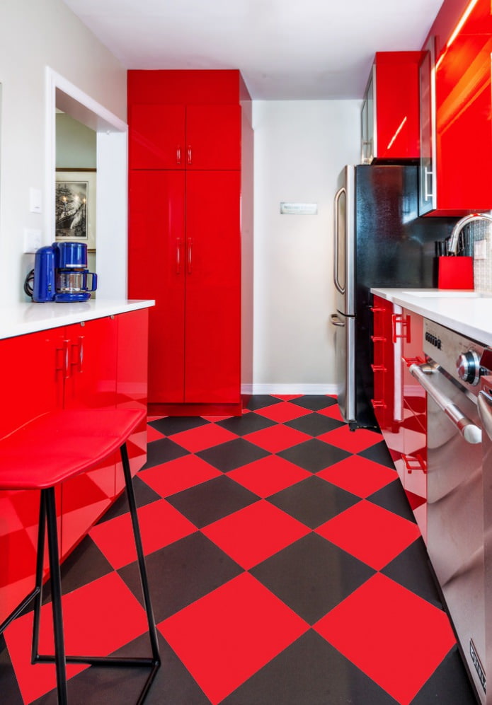 Black and red floor