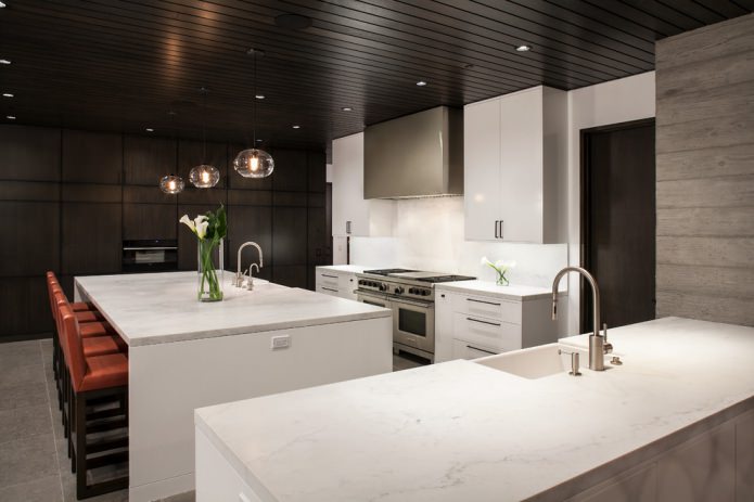 svart og hvitt kjøkken design