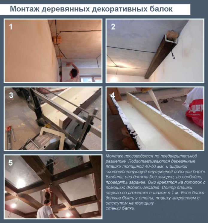 Comment fixer des fausses poutres en bois au plafond