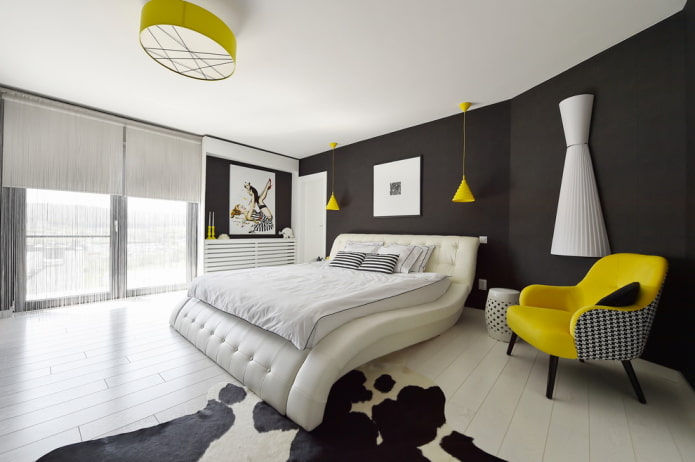 minimalist bedroom with wooden floor
