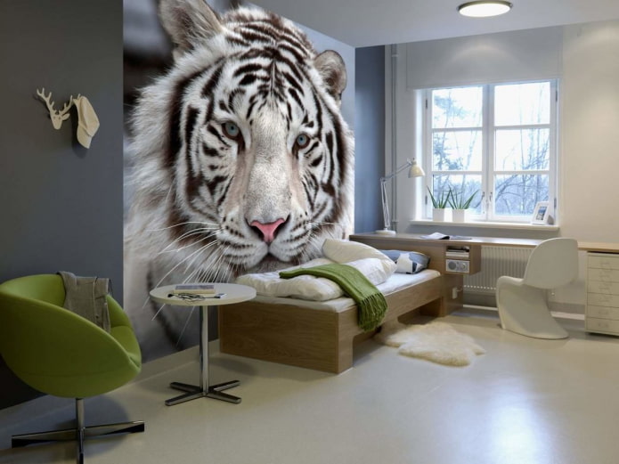 nástenná maľba s tigrom