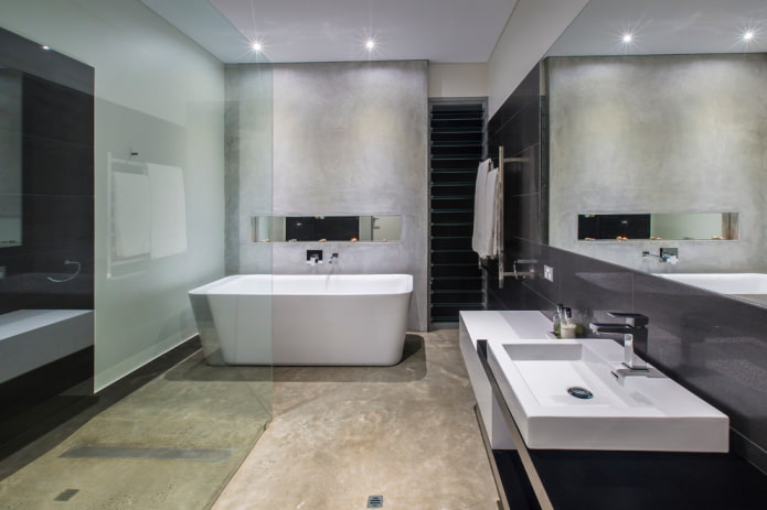 modernaus vonios kambario interjeras