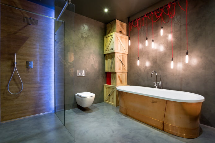 loft stílusú fürdőszoba