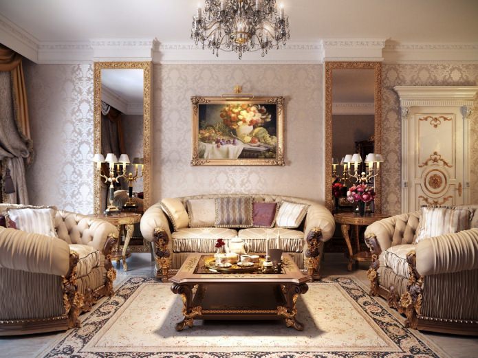 baroková výzdoba obývacej izby