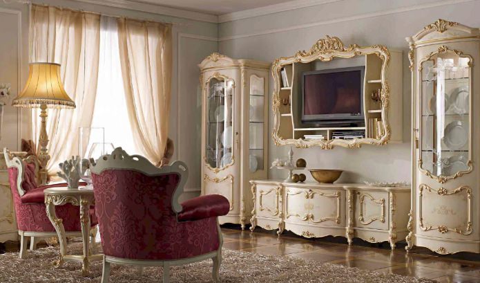 barokový interiér obývacej izby