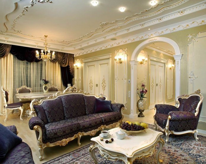nội thất phòng khách baroque