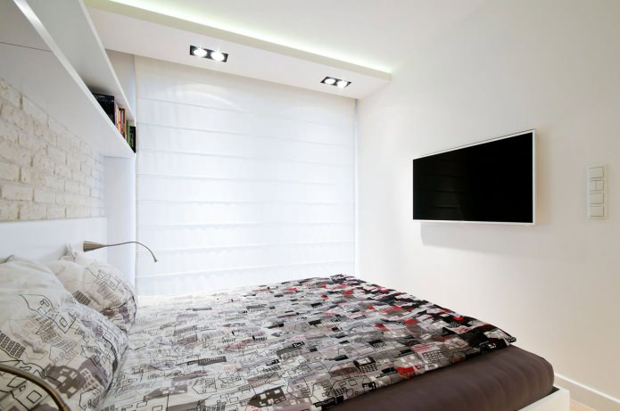 phòng ngủ trong thiết kế căn hộ màu sắc tươi sáng