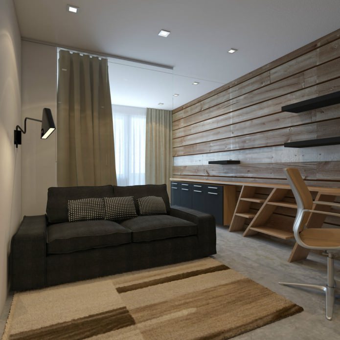 obývací pokoj v designu studio byt 33 metrů čtverečních. m