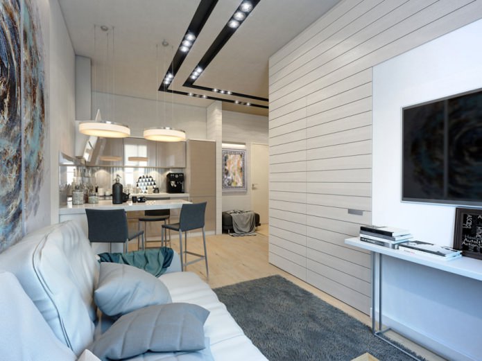 Design af en lille lejlighed på 35 kvadratmeter. m.
