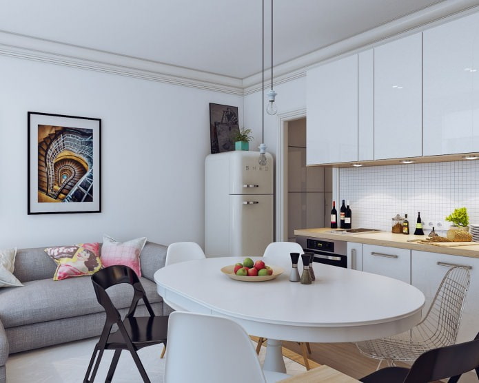 design de interiores de um pequeno apartamento de 24 metros quadrados. m