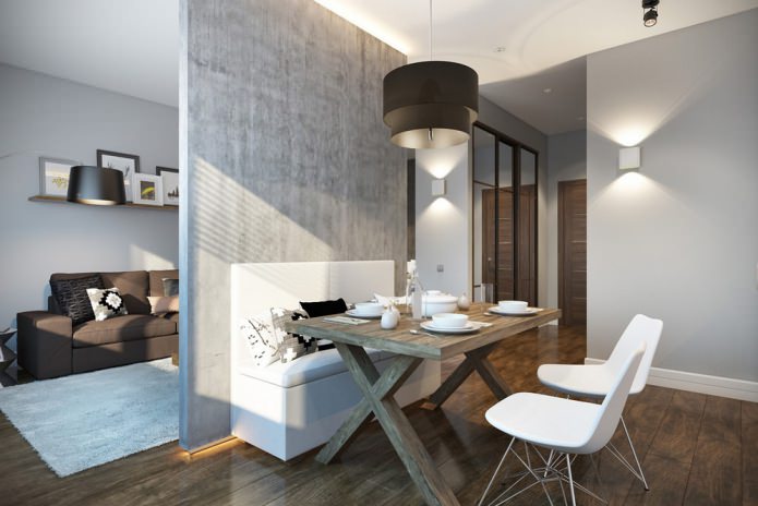 Le design moderne d'un petit appartement de 30 mètres carrés. m