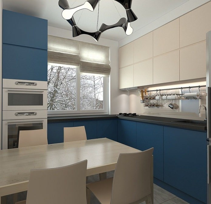 кухня в дизайна на тристаен апартамент в панелна къща