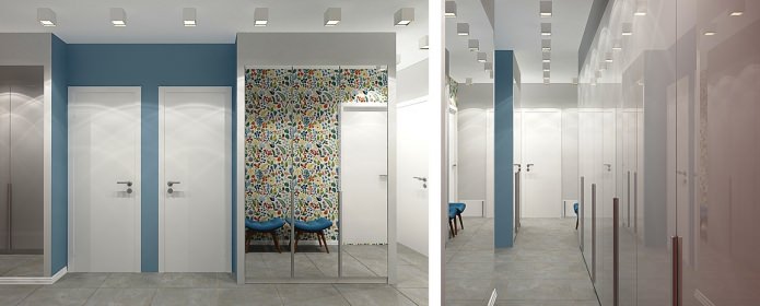 corridoio nel design di un piccolo appartamento di 3 locali