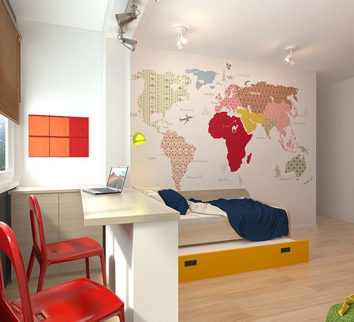 สถานรับเลี้ยงเด็กในการออกแบบอพาร์ทเมนต์ขนาดเล็ก 3 ห้อง