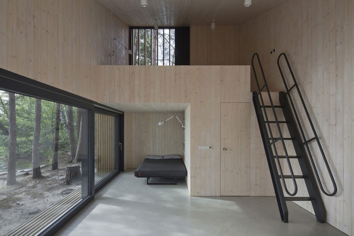 minimalistisk indretning af et lille privat hus