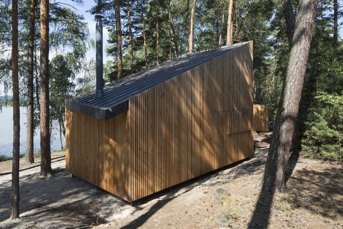 design af et lille privat hus i skoven